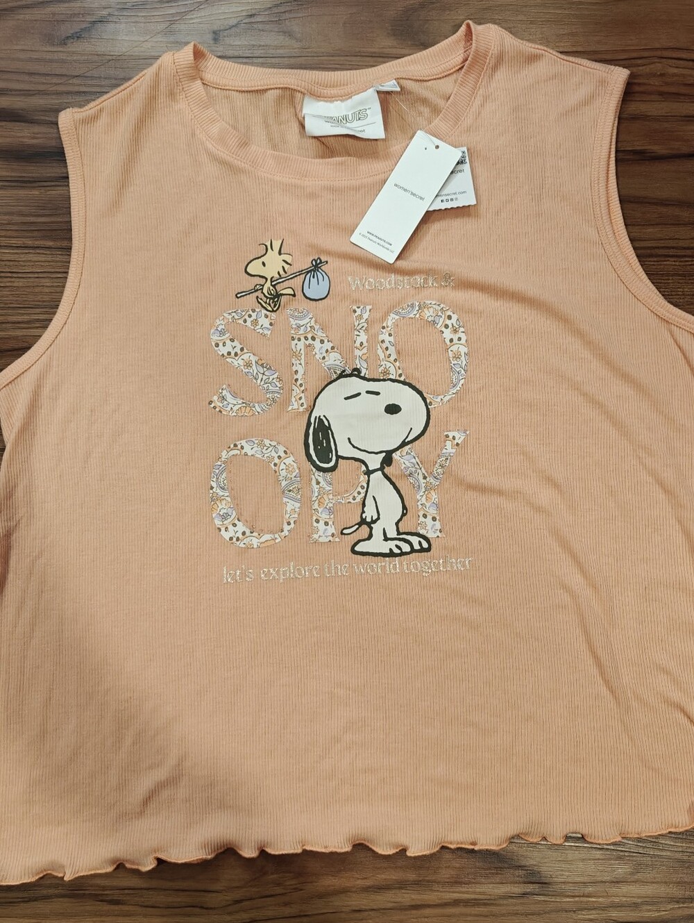Peanuts Peach Snoopy Graphic Pajama Tank (Top Only) - Picture 8 of 9